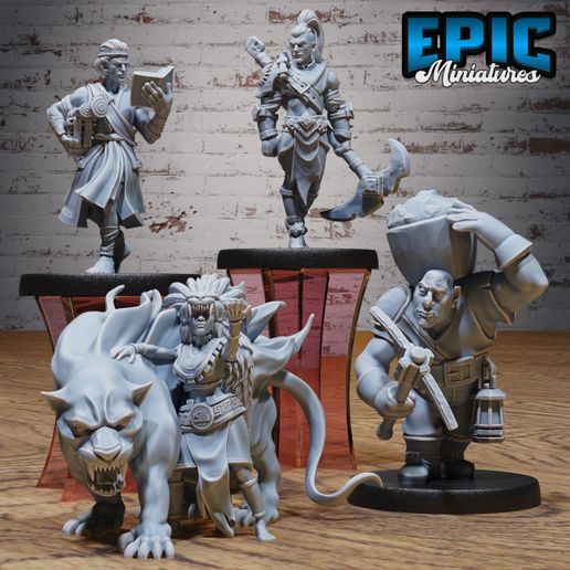 Aztec Tribe Set C ‧ DnD Miniature ‧ Tabletop Miniatures ‧ Gaming Monster ‧ 3D Model ‧ RPG ‧ DnDminis ‧ STL FILE