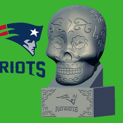 hhjhj.png STL-Datei NFL New England Patriots Zuckerschädel Statue - 3D-Druck・Modell zum Herunterladen und 3D-Drucken