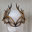 WIREFRAME_1200_1200_0-2.png Regal Antler Crown 3D Print Model for Cosplay & Home Decoration