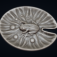 W2.png Frog on Lotus Leaf Tray - STL model for CNC