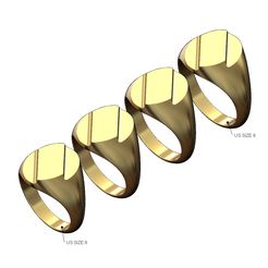 Strip-oval-signet-ring-size6to9-00.jpg STL file Stepped strip oval signet ring US sizes 6to9 3D print model・Model to download and 3D print