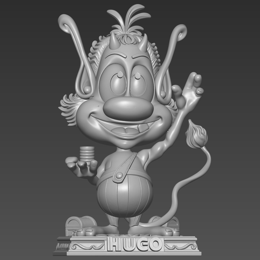 Hugo Troll STL File, 90s TV Show Character 3D Model, Nostalgic Figurine Digital Download