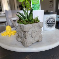 20220816_105938.jpg Free STL file Companion Cube Planter Mold・3D printing model to download