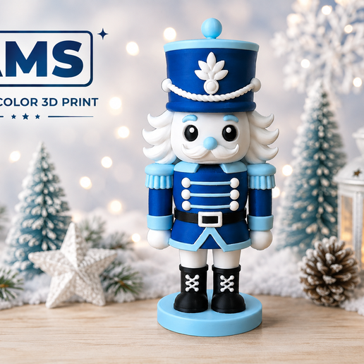 Niedlicher Nussknacker – Weihnachtsdeko | Multicolor 3MF / STL | AMS Kommerzielle Lizenz für physische 3D-Drucke