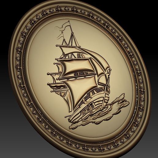 ship boat cnc art frame 3D model