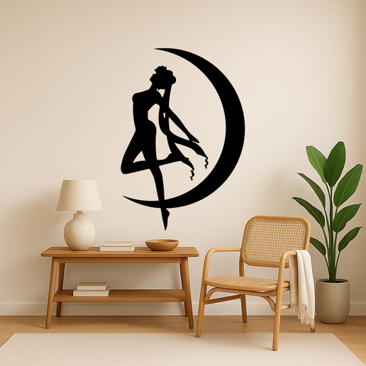 Sailor Moon - A Crescent Moon With A Star In The C