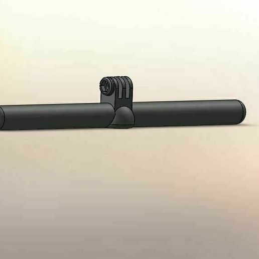BASE FOR GOPRO AND / OR SPORTS CAMERA WITH HANDLE - 3D model önizlemesi