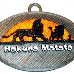 6f448c2d9dd1898510f1a1d88ffa9674_display_large.jpg Free STL file Hakuna Matata - Lion King Keychain・Object to download and to 3D print