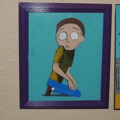 DSCN2446.JPG Free STL file The Creepy Morty Painting - Rick and Morty・3D printing design to download