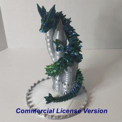 CommLicCastle.jpg ARTICULATED DRAGON STAND DISPLAY HOLDER *commercial license version* CASTLE DIORAMA FOR DRAGONS, FIGURINES, AND FLEXI. ONE PIECE PRINT IN PLACE