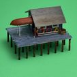 FISHING_SHANTY_PAINTED_1.JPG FISHING SHANTY ON DOCK 1:87 HO SCALE
