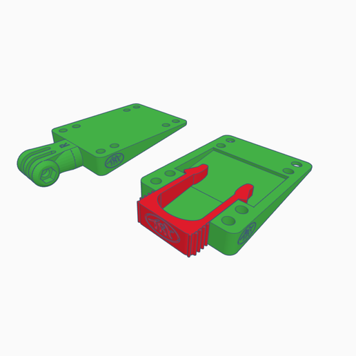 Skate Longboard risers pads with gopro actioncam mount and storage + 3D model