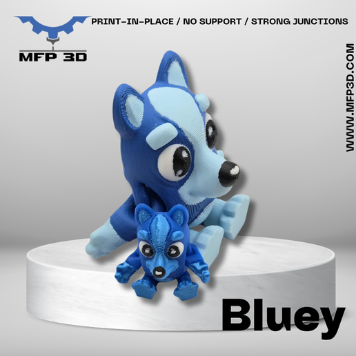 STL-3MF-imprimes-13.png ARTICULATED - BLUEY - MFP3D - NO SUPPORT - PRINT IN PLACE - SENSORY TOY - FIDGET