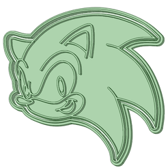 sonic_cara_e.png STL file Sonic cookie cutter face・3D print model to download