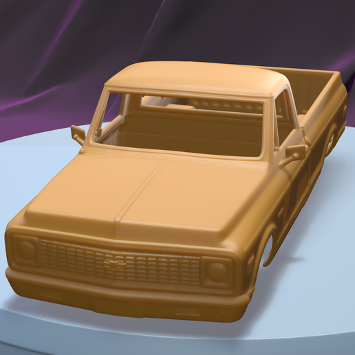 A001.png Chevrolet C10 Cheyenne Pickup 1971 (1/24) Printable Car Body