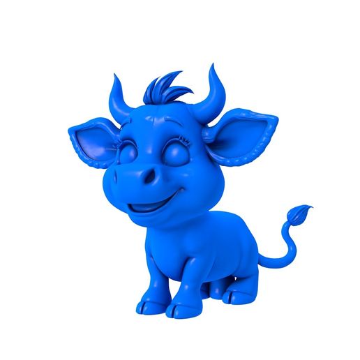 bull with horns / bull / bull stl / cow / cow stl / calf / baby cow - 3D model önizlemesi
