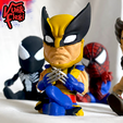 006.png Wolverine Multicolor Flexi Print-In-Place + figura e porta-chaves