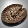 W1.png Frog on Lotus Leaf Tray - STL model for CNC