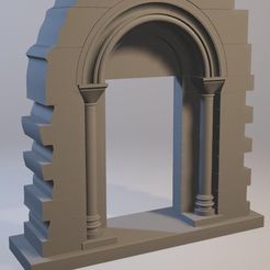 portail roman jpeg.jpg STL file monolithic Romanesque door・3D printable model to download, prosenstein