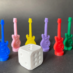 Captura-de-pantalla-305.png Archivo STL gratis Ficha de juego de mesa con forma de guitarra electrica. No incluye el dado・Plan para descargar y imprimir en 3D