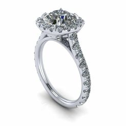 1.jpg STL file Pav Wedding Diamond Ring P1・3D printing design to download