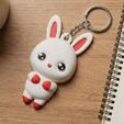1000022307.jpg Cute Bunny Keychain - Kawaii Rabbit Pendant (Multicolor / AMS)