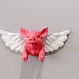 pig-with-wings.png Pig with wings head wall mount STL