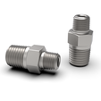 rhn-_4_2n-1.png Reducing pipe hex nipple pipe fitting 1/4" NPT to 1/8" NPT