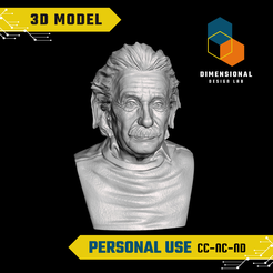 Albert-Einstein-Personal.png 3D Model of Albert Einstein - High-Quality STL File for 3D Printing (PERSONAL USE)