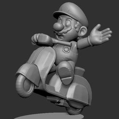 ZBrush-Document.jpg STL-Datei Mario auf dem Motorroller・Modell für 3D-Drucker zum Herunterladen