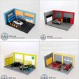 COMPLETE-FOUR.jpg ¡PAQUETE COMPLETO! MINI GARAGE DIORAMA 1/64 ESCALA DIECASTS - SET OF 4