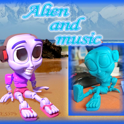 We 7 i t 4 | STL file Alien and music・3D printable model to download