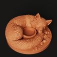 D21.45.jpg Sleeping Fox Tealight Holder STL | Woodland 3D Print | Cozy Art