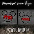 Stl-file-2.png Mickey Ornament Mr and Mrs Bundle Ornaments / Cake toppers / Home decor / Mickey ear decor