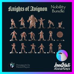Knights of Avignon Nobility Bundle Va STL file Knights of Avignon - Fantasy Football Knight Team - Nobility Bundle・Template to download and 3D print, koolkiwi_Miniatures