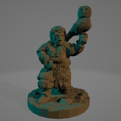 Squatting-Owl-Huntress.png STL file Kneeling Ice Age Owl Trainer・3D printable model to download, Ellie_Valkyrie