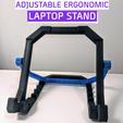 Cults Laptop Stand4.png Adjustable Ergonomic Laptop Stand - Portable, Foldable, Easy to Print!