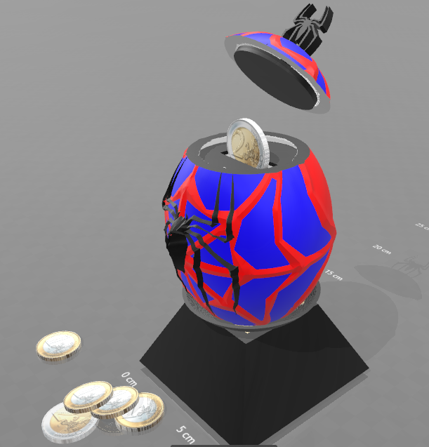1.png Download free STL file "Spiderman egg" piggy bank • 3D printing design, psl