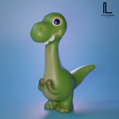 01.png Fichier STL Dinosaure de dessin animé・Objet imprimable en 3D à télécharger