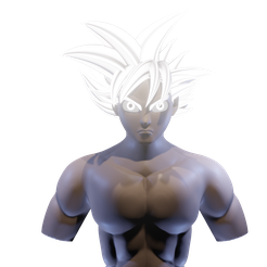 1.png 3D sculpted son Goku Bust model from dragon superball super