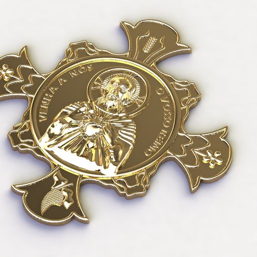 SACRED HEART OF JESUS, BASE FOR PENDANT AND SCULPTURES SAGRADO CORAÇÃO 3D model