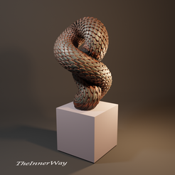SnakeAbstract01.png STL file Snake Abstract Sculpture・3D printing idea to download