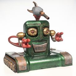 _MG_5548.jpg Free STL file alfred the smiling vintage robot・Template to download and 3D print