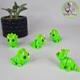 2.jpg Flexi Mini Triceratops | Print In Place | No Supports