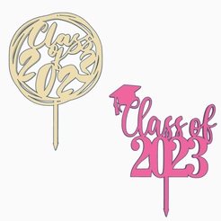 2023.png Fichier STL Classe de 2023 : décoration de gâteau・Modèle à télécharger et à imprimer en 3D
