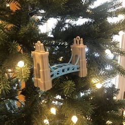 IMG_2840.jpg Cincinnati suspension bridge model and christmas ornament