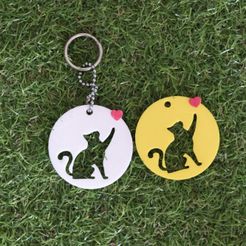 IMG_6831.jpeg Archivo STL gratis Cat keychain (print in place) stl file for 3d printing.・Diseño de impresora 3D para descargar