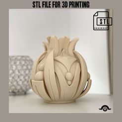 IMG_1713.jpeg Vase -fantasy- STL file, 3D model for 3D printing modern aesthetic vase decoration for living room floor vase artificial flowers vase gift
