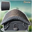 4.jpg Hobbit house with sloping concave roof and round wooden door (18) - Medieval Middle Earth Age 28mm 15mm RPG Shire