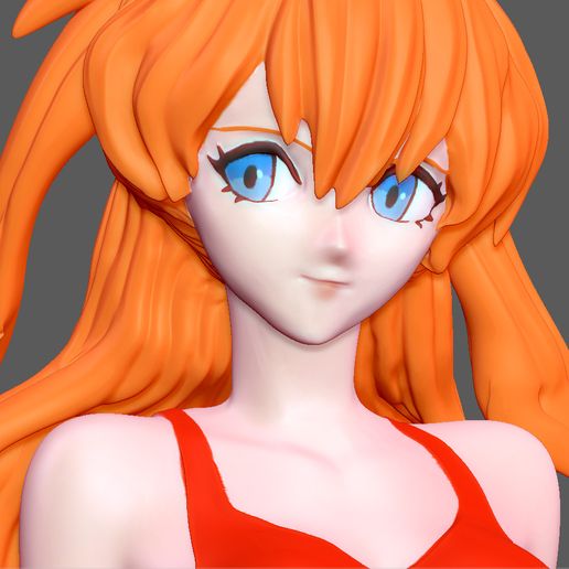 3d File Asuka Swimsuit Evangelion Sexy Girl Statue Cute Pretty Anime 3d Print・3d Printable Model 1305